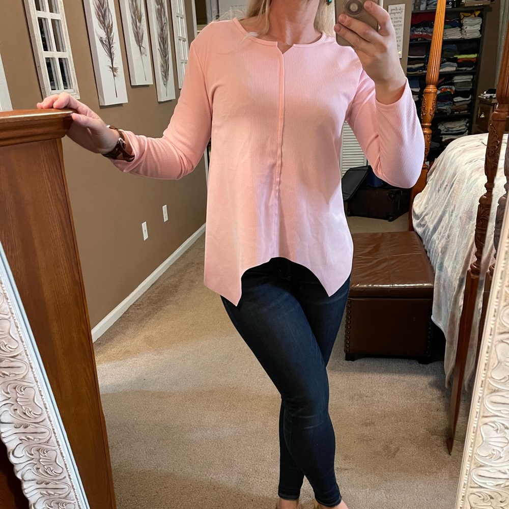 Powder Pink Lightweight Flowy Top